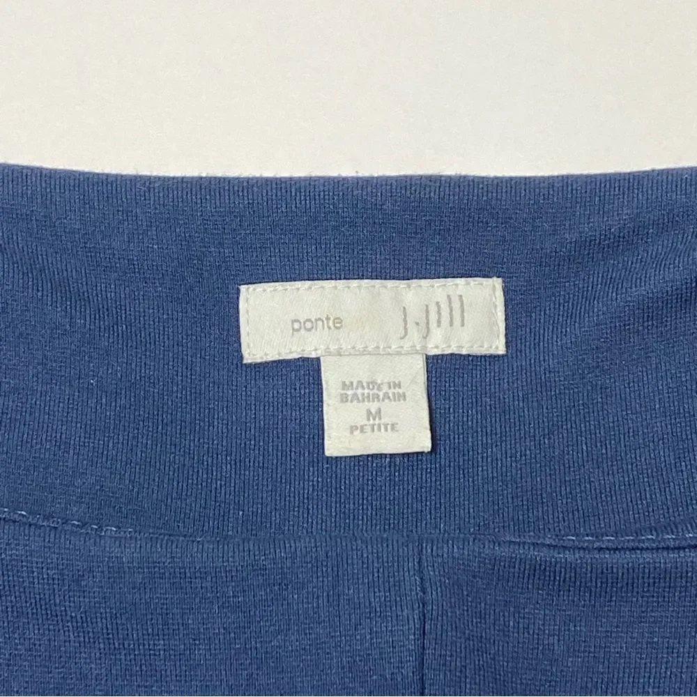 J.Jill Ponte Knit Crew Neck 3/4 Sleeve Shift Dress In Blue Women's Size Medium